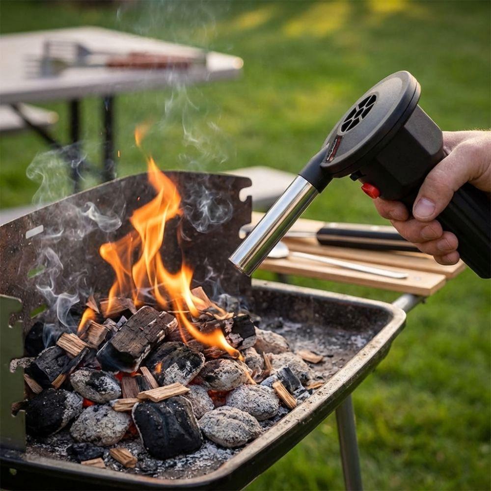 Handheld Fire Starter Strong Wind Power BBQ Fire Blower Electric Air Blower  BBQ Grill