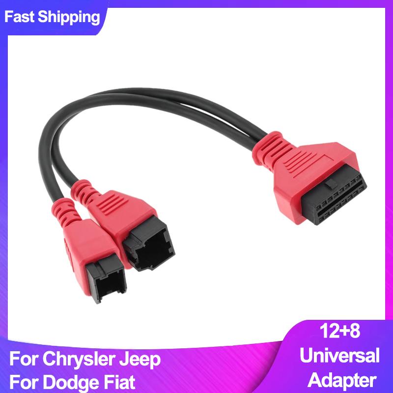 For FCA 12+8 Universal Adapter Connector Diagnostic Cable For Chrysler Jeep Dodge Fiat Work For MaxiSys IM608 Launch X431V