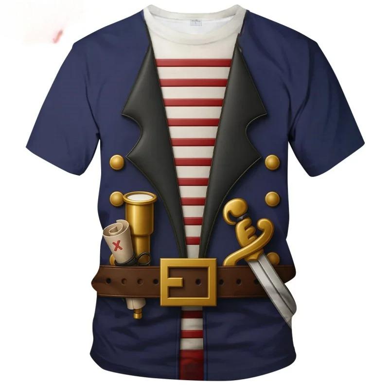 3D Printed Cosplay T-Shirt Men Summer Fashionable Loose Comfortable Casual Short Sleeve Round Neck Soft Breathable T-shirt