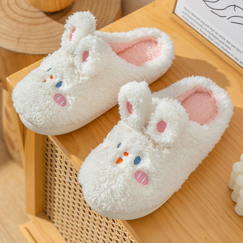 Thick bottom step on shit feeling warm cotton slippers autumn and winter 2025 new indoor home plush cute cotton mop