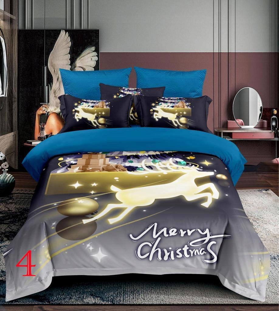 Bedding set 200x220 + 2 x 70x80 reindeer, Christmas tree, bubbles