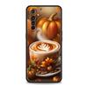 Pumpkin Autumn Leaves Coffee Case For Realme C67 C63 C55 C53 C35 C25 C21 GT 2 3 5 6 10 11 12 13 Pro Plus 5G Soft TPU Phone Cover