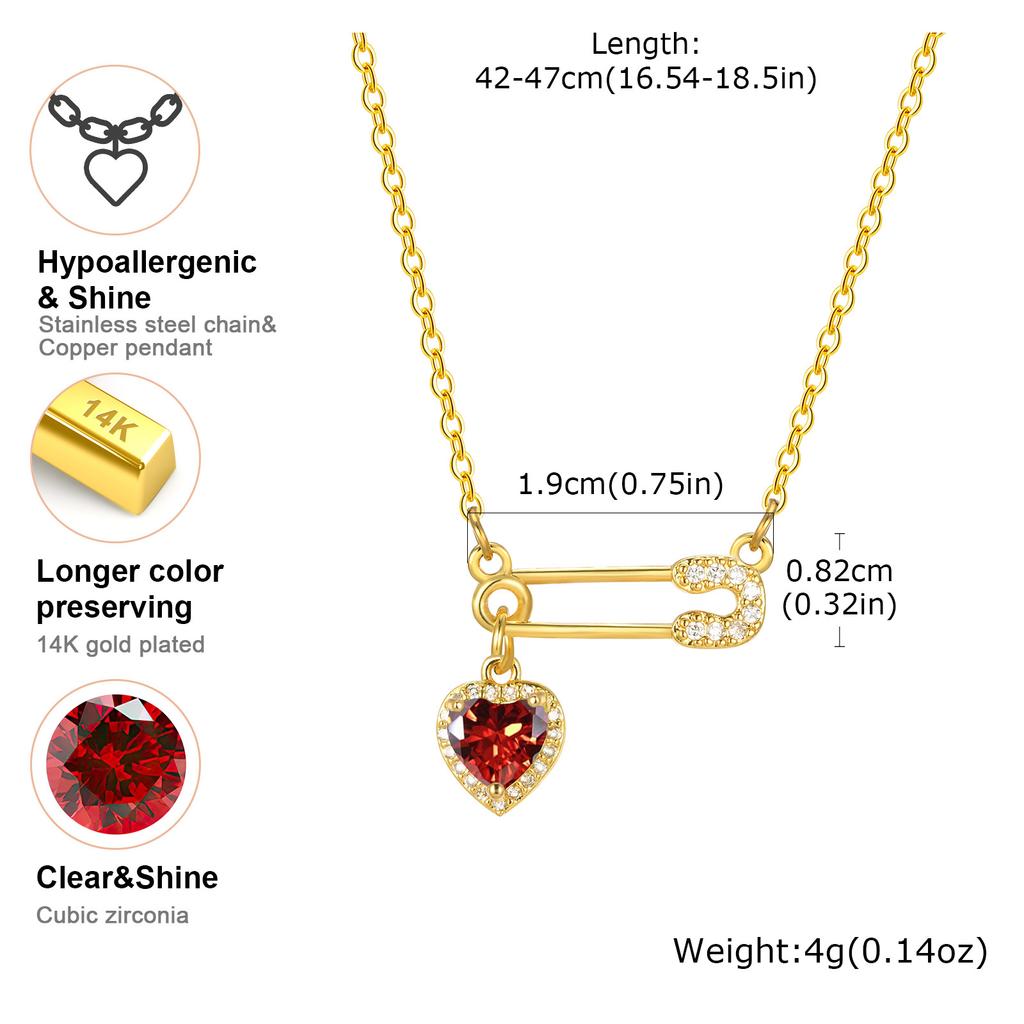Stainless Steel Jewelry Safety Pin Pendant Necklaces For Women Chokers Adjustable Chain Gift For Mom Girlfriend Valentine's Day