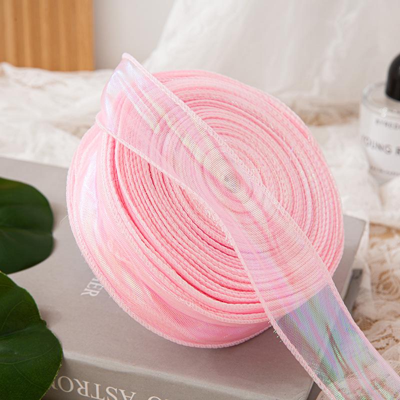 4cm x 10 Yards Iridescent Fishtail Yarn Ribbon, Polyester Lace Tulle for Floral Art & Baking.