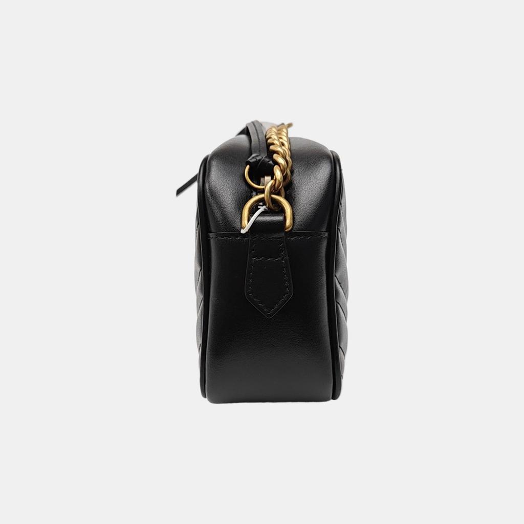 [Pre-Owned] Gucci GG Marmont Small Matelassé Shoulder Bag 'Black' - Excellent #Y6ZMAW
