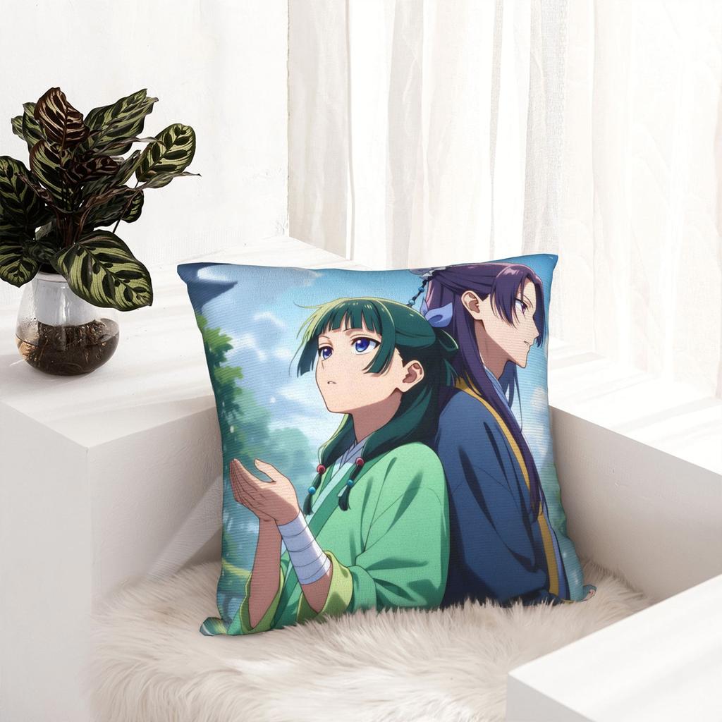 The Apothecary Diaries Anime Pillowcase Printing Fabric Cushion Cover Decor Maomao Jinsi Throw Pillow Case Cover Car Square
