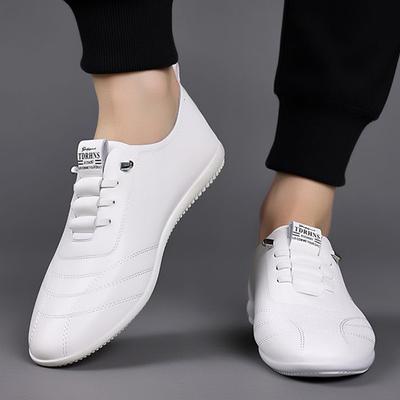 Men's Casual Leather Shoes Doudou Shoes Light Black White Work Business One Pedal Sports Leisure Lazy Shoes