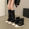 Flats Women Ankle Boots Pointed Toe Leather Fashion Winter Shoes 2026 Trend Designer Gladiator Knee High