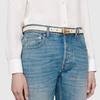 GUCCI GG Marmont double G logo shaped buckle metal leather belt female 2cm wide