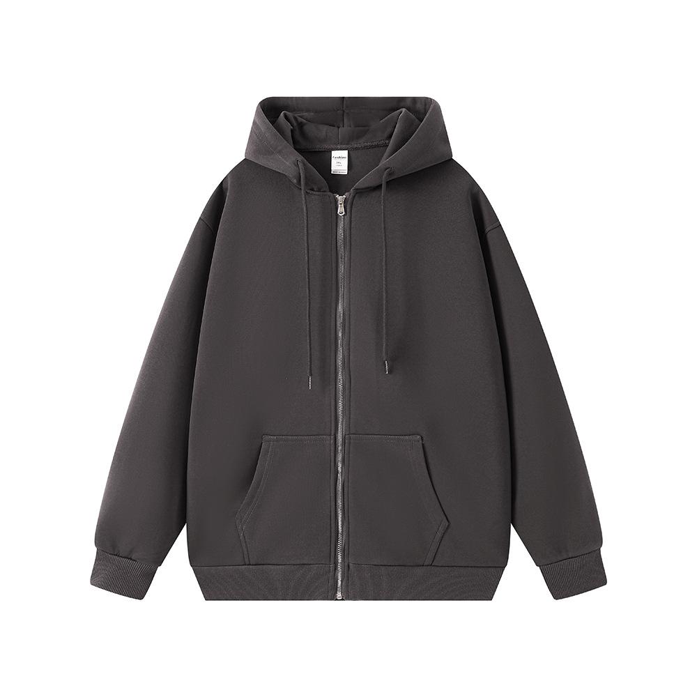

Cardigan Sweatshirt Men s Spring Fall Lightweight Couple s Double-Zip Versatile Fashion Solid Color Streetwear Youth Trend Hooded Jacket 3XL