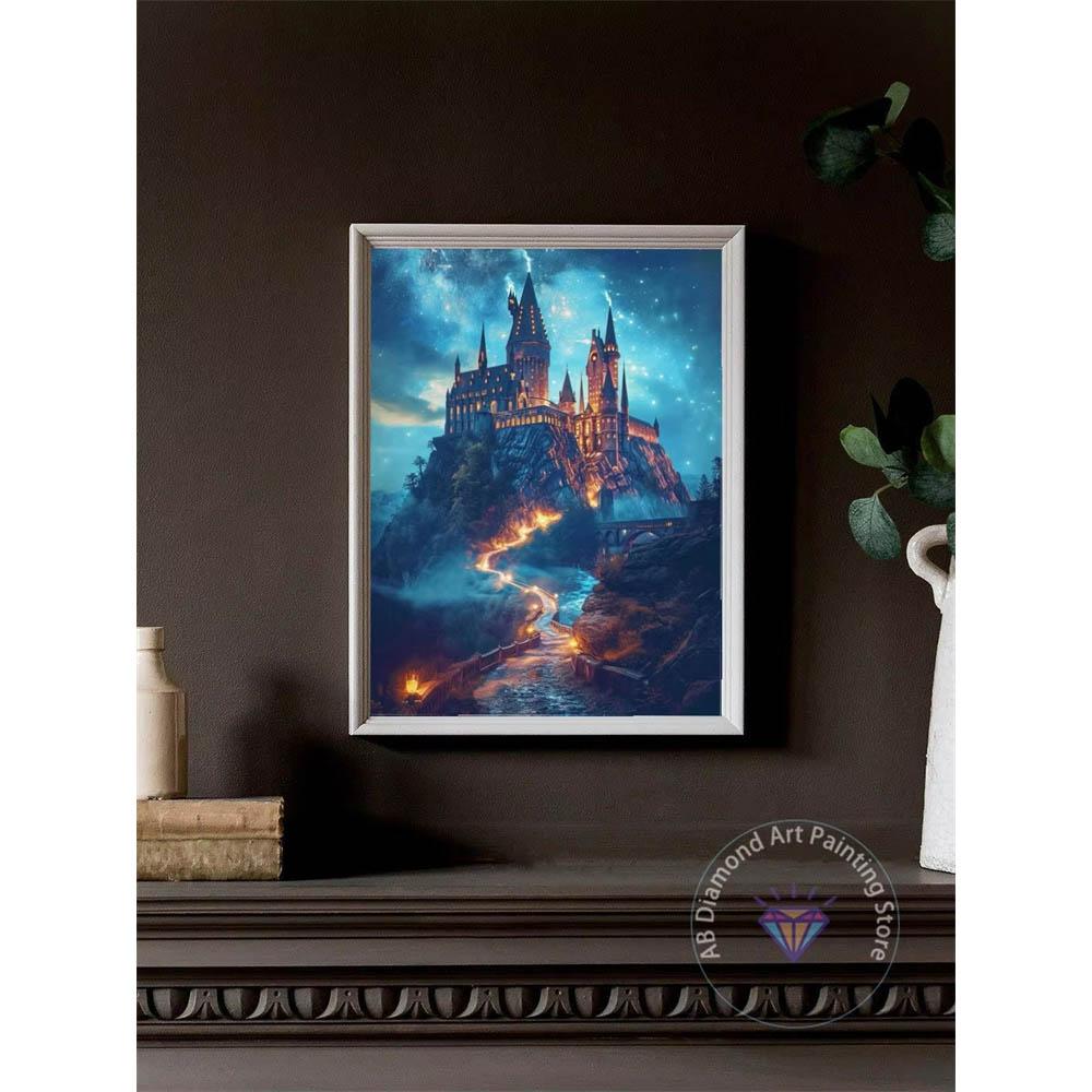 Harry Potter Holwarts Castle Picture Diamond Painting Kit 5D DIY Round Diamond Embroidery Handicraft Home Decor