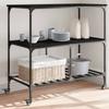 Vidaxl Kitchen Trolley, Black, 100X50X95 Cm, Wood-Based Material