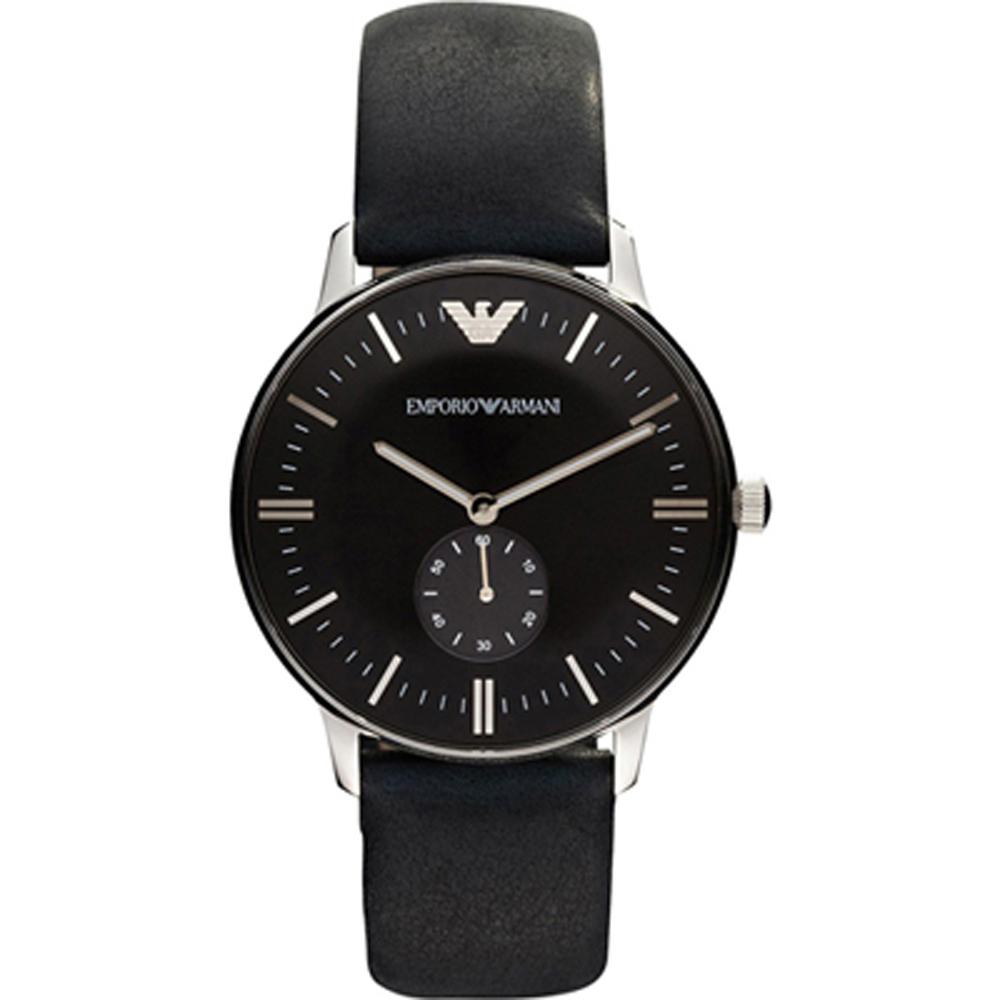 

Emporio Armani Gianni Large Black Leather Gents Quartz AR0382 Watch чёрный