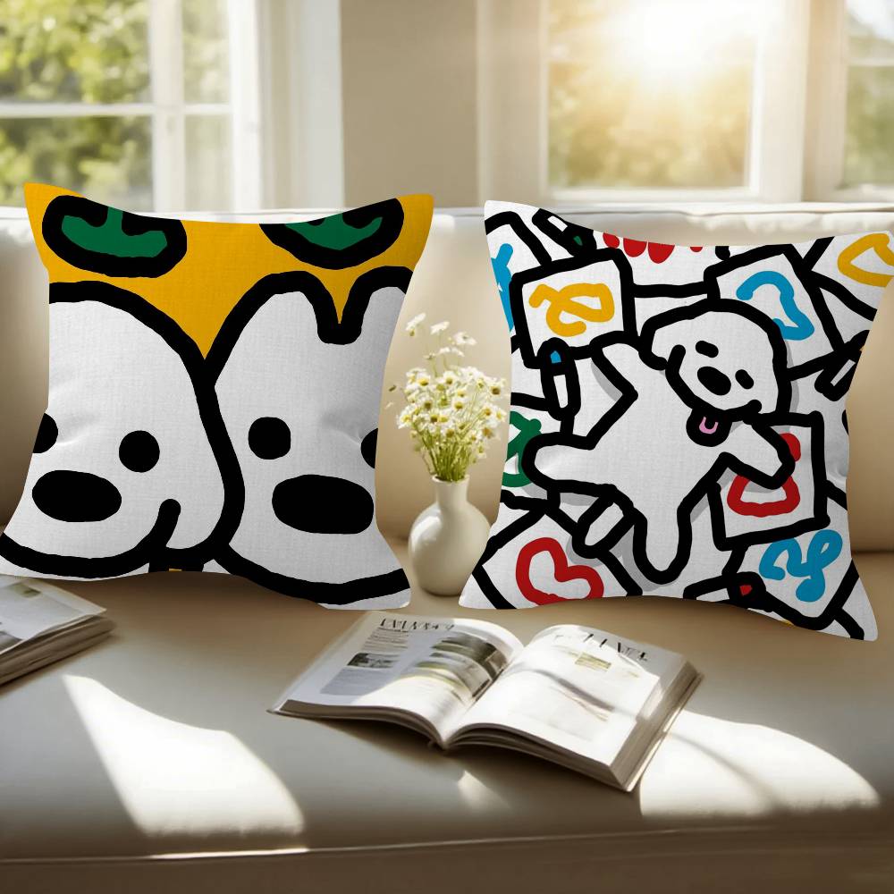 Anime M-Matsui Dog Kawaii Pillow Cushion Cover Pillowcase Living Room Sofa Home Decor