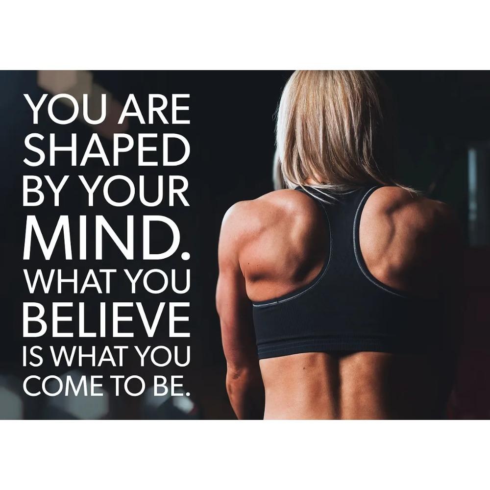 Plakaty motywacyjne do fitnessu Cytaty motywacyjne Pokonaj swój umysł i ciało Wydruki Malarstwo na płótnie Obrazy ścienne Wystrój pokoju w domu