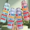1PC Im Not Spoiled Kid Quote 750ml Color Plastic Sports Water Bottle Leakproof Flip Straw Lid Suitable for Sports Office Home Use