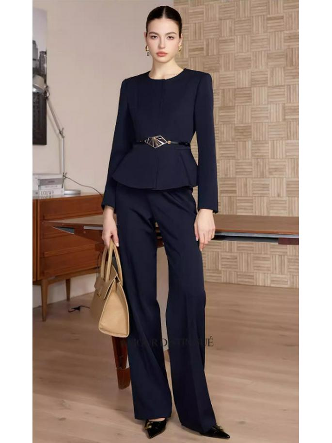AD Women s Spring 2026 Long-Sleeved Suit Set: Exquisite Professional Two-Piece Skirt Style Large