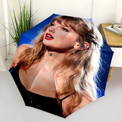 Taylor Swift, Performance Themed Automatic Opening and Closing Umbrella, Compact Travel Umbrella, Lightweight and Portable, Suitable for Bea