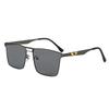 Metal double beam square frame sunglasses men's high definition polarized light outdoor fishing driving sunglasses fishing