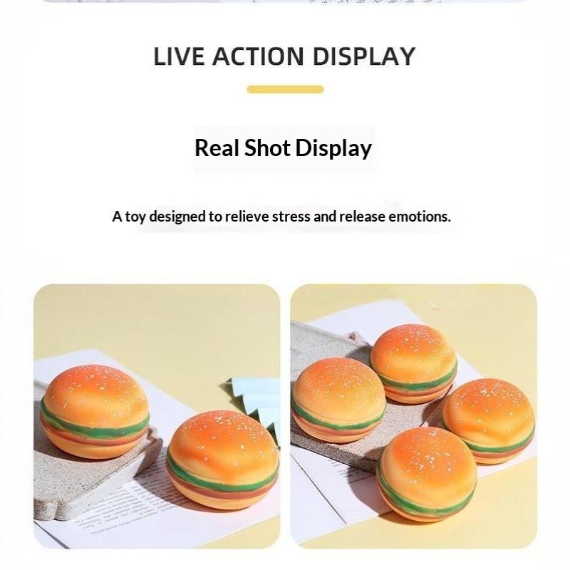 Quetschiger Hamburger Stressball Autismus Sensorisches Spielzeug Stress Angst Linderung Fidget Spielzeug Kneten Dekompression Spielzeug