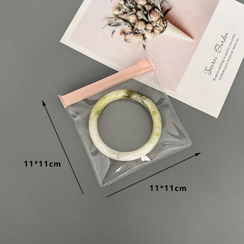 High-End Pink Zipper Jewelry Bag: Dustproof, Thickened Texture, Portable Storage for Earrings and Bracelets.