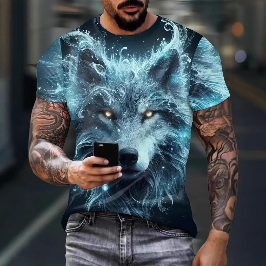 Men's 3D Printed T-Shirt Short Sleeve O-Neck Pullover Casual Top