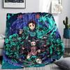 Demon Slayer Tanjiro Print Flannel Blanket, Ultra Soft High Quality All Seasons Warm Throw, Home Decor Cozy Blanket, Perfect Christmas Gift
