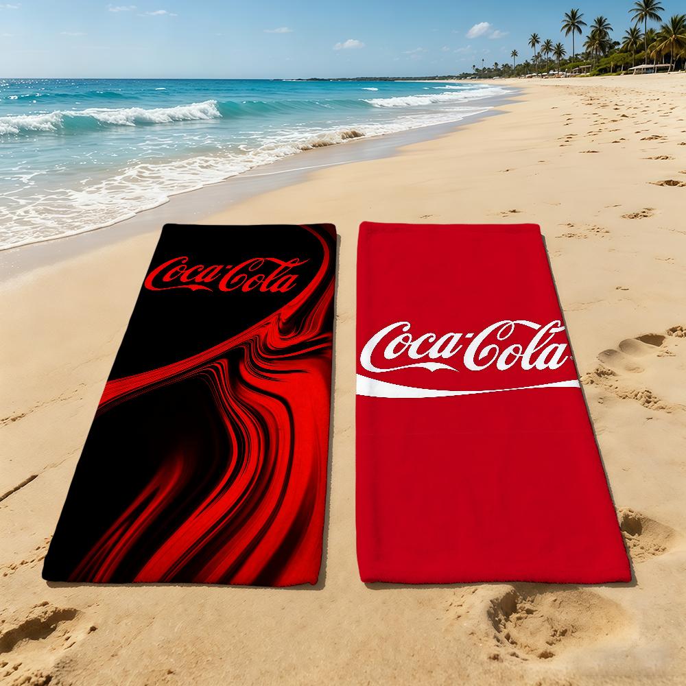 C-Coca-Cola-ES Modny Ręcznik z Logo Na Kemping Plażę Super Chłonny Szybkoschnący Letni Ręcznik