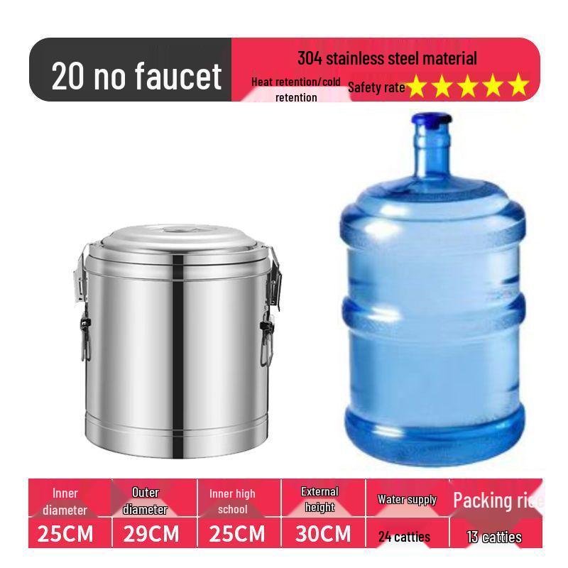 Isolierter Eimer aus Edelstahl 304 für Reis und Sojamilch, Eimer für Eisgelee mit großem Fassungsvermögen