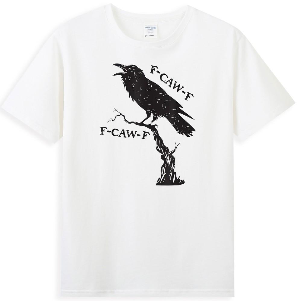FCawF Black Crow Pun Funny Bird Cawing Grunge Meme Unisexs TShirt S
