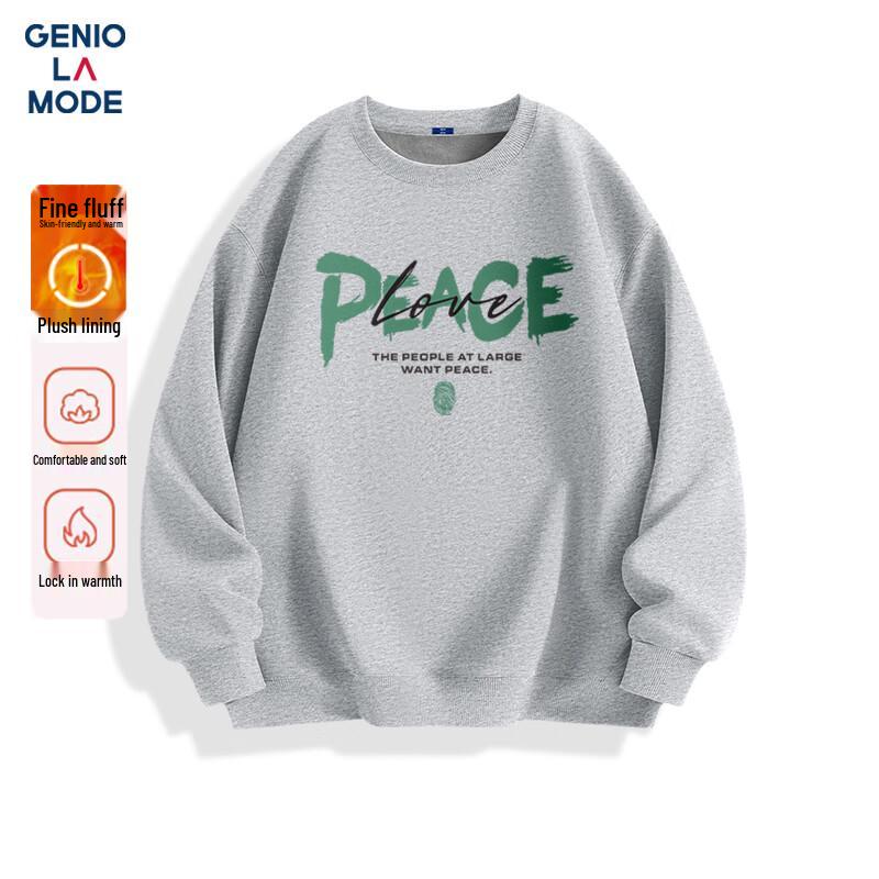 GENIOLAMODE Men's Fleece Lined Crewneck Sweatshirt