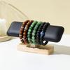 Solid Wood Bracelet Display Stand PU Leather Single Layer Watch Storage Rack Desktop Jewelry Display Stand Home