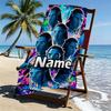 Custom Name Personalized Avatar Print Beach Towel, for Trip Camping Beach Party Home Decor, Birthday Gift for Family & Friends