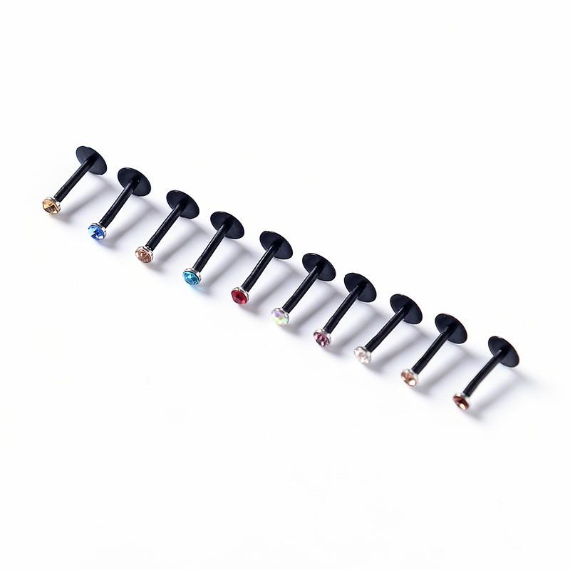 Acrylic Body Piercing Jewelry Set Lip Nose Ear Tongue Rings Clear Studs Women Unisex