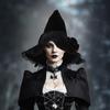 Nuovo Cappello da Strega Barocco di Halloween Regina Goth Rete Fiori Artificiali Accessori Vestito Cappello da Strega Natale