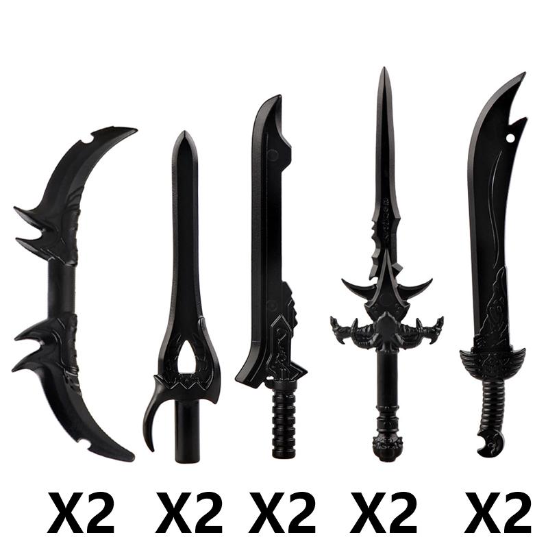 MOC Medieval Building Block Soldier Figure Weapon Accessories Battle Axe Bow Arrow Sword Sheath Shield Assembly Puzzle Brick Toy