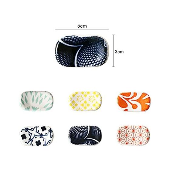 Edamame Chopstick Rests, Set of 6, Ceramic, Japanese Style, Tableware, Cutlery Rest, Spoon Rest, Stylish Simple Design