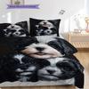 Set Biancheria da Letto Trapunta con Fantasia Bichon Frisé Copripiumino Federe Decorazione per la Casa Regalo di Compleanno (1 * copripiumino + 2 * federa, senza nucleo)