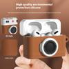 For Apple AirPods Pro 2/AirPods Pro Case Retro Camera Design Liquid Silicone Earbuds Carrying Cover with Carabiner