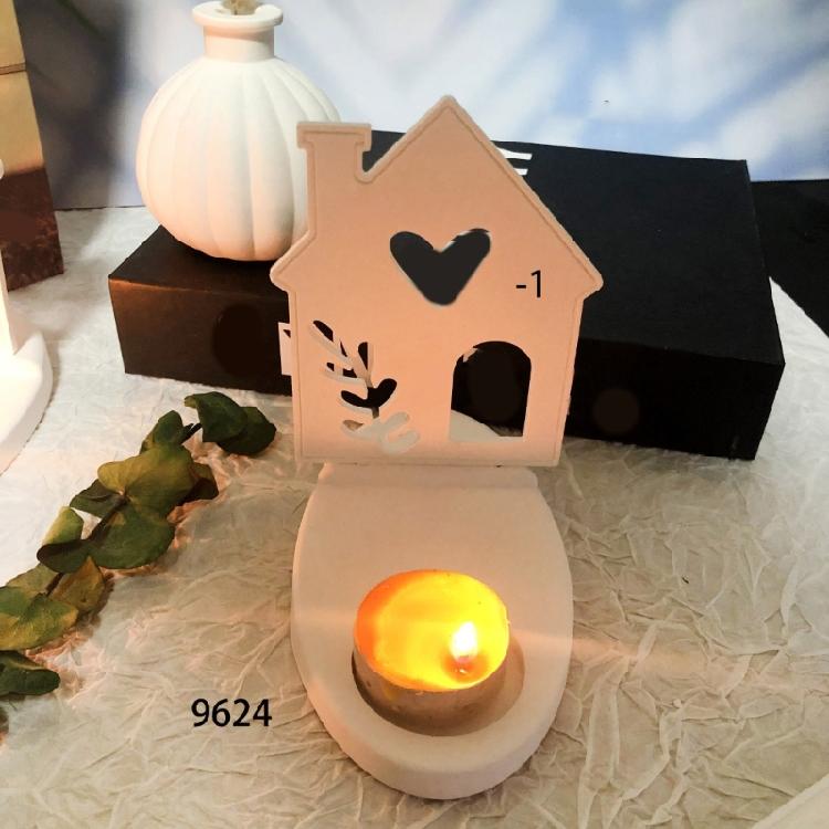 Silicone Mould House Candlestick Resins Molds Love House Candle Holder Mould