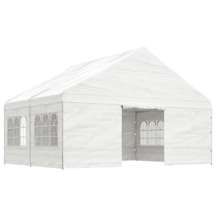VidaXL Belvédère avec toit blanc 4,46x5,88x3,75 m polyéthylène 3155494
