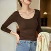 Skin-friendly and Comfortable Modal You Cotton Autumn New Long-sleeved T-shirt for Women's Inner Base Shirt