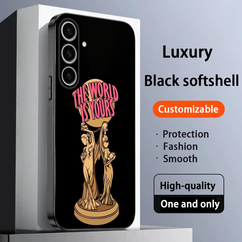 

Tony Montana cool man pattern Phone Case For Samsung Galaxy S25 S24 S23 S22 S21 S20 Plus Ultra Note20 Soft Black Samsung Note20Ultra