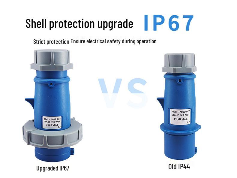 IP67 Waterproof 32A Single-Phase 220V Industrial Plug Coupling Socket - JH2232