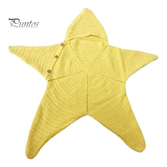 Cozy Wool Yarn Sleep Bag Star Knit Baby Sack, Christmas Newborn Swaddle with Hood, Cute Photo Outfit Soft Romper for 0-3 Months, Holiday Elastic Wrap