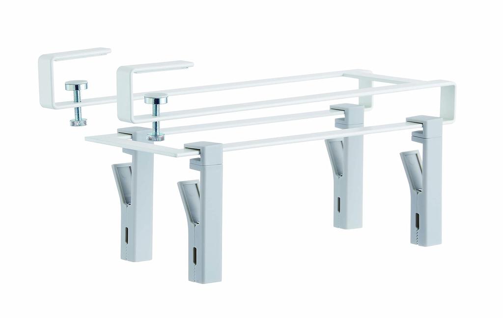 Yamazaki Rotating x D28 x Dishcloth 5485 Under-Cabinet Clips, 4-Piece Set, White, Approx. W11.7 H14.5cm (including clips), Easy-to-Grip Plate,