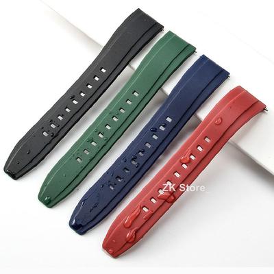 Pulseira de Relógio de Silicone TPU de 20mm 22mm para Rolex Pulseira de Borracha para Seiko Liberação Rápida Pulseira de Silicone para Mergulho Fecho Borboleta