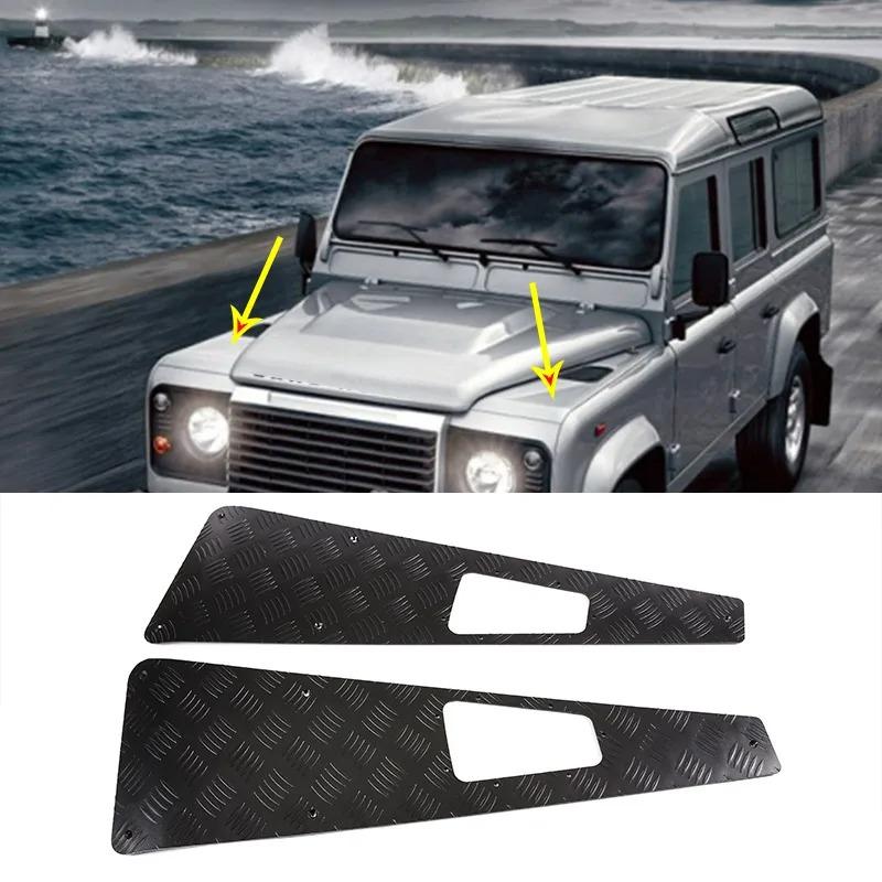 For Land Rover Defender 90 110 130 2004-2018 Aluminum Alloy Black Car Hood Protection Panel Decorate Stickers Car Accessories