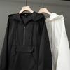 Men's High Street Splicing Hooded Jacket - Loose Fit for Outdoor Leisure and Sports