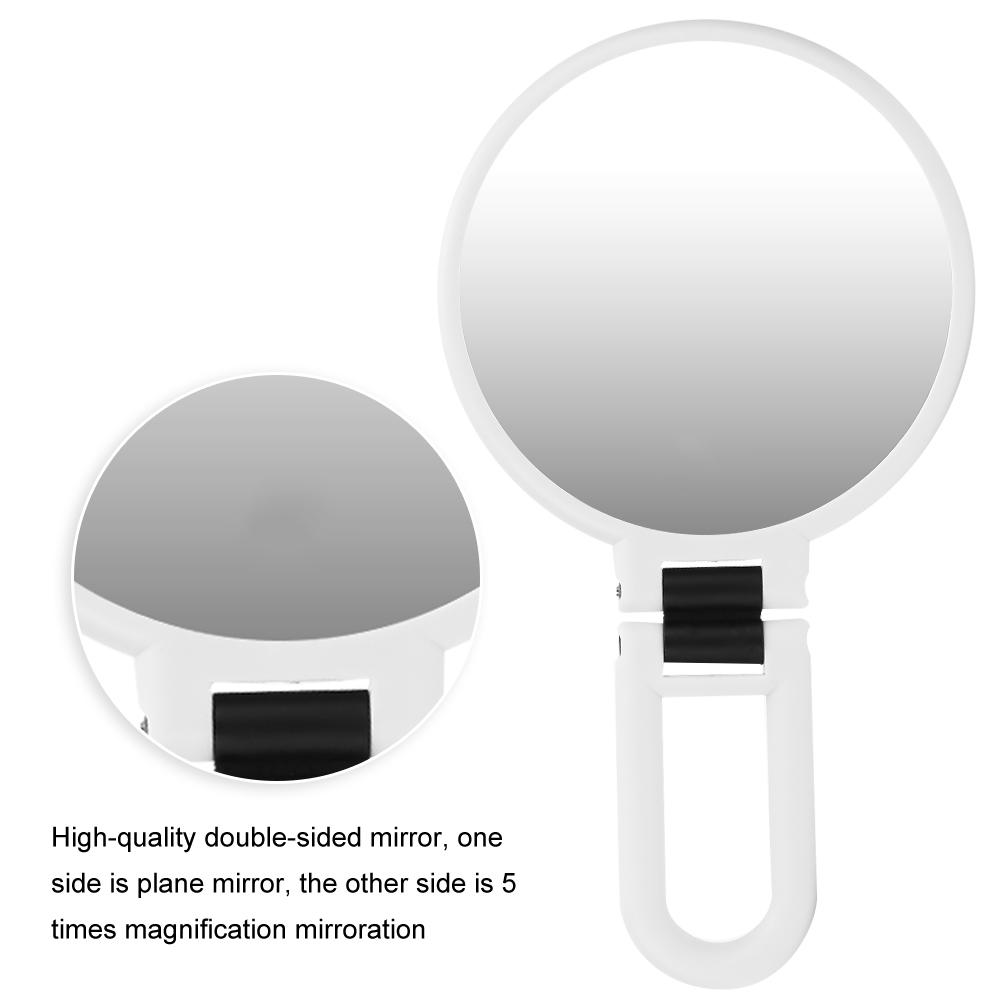 Double-Sided Makeup Mirror Portable 5x Magnifying Folding Cosmetic Mirror for Home Travel Hand Held Makeup Mirror Makeup Mirror